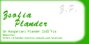 zsofia plander business card